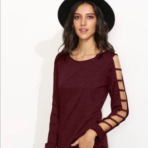 Ladder Cut Out Sleeve T-shirt